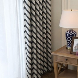Tende Oscuranti Di Lusso In Jacquard A Righe Ondulate Per Il Soggiorno