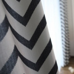 Tende Oscuranti Di Lusso In Jacquard A Righe Ondulate Per Il Soggiorno