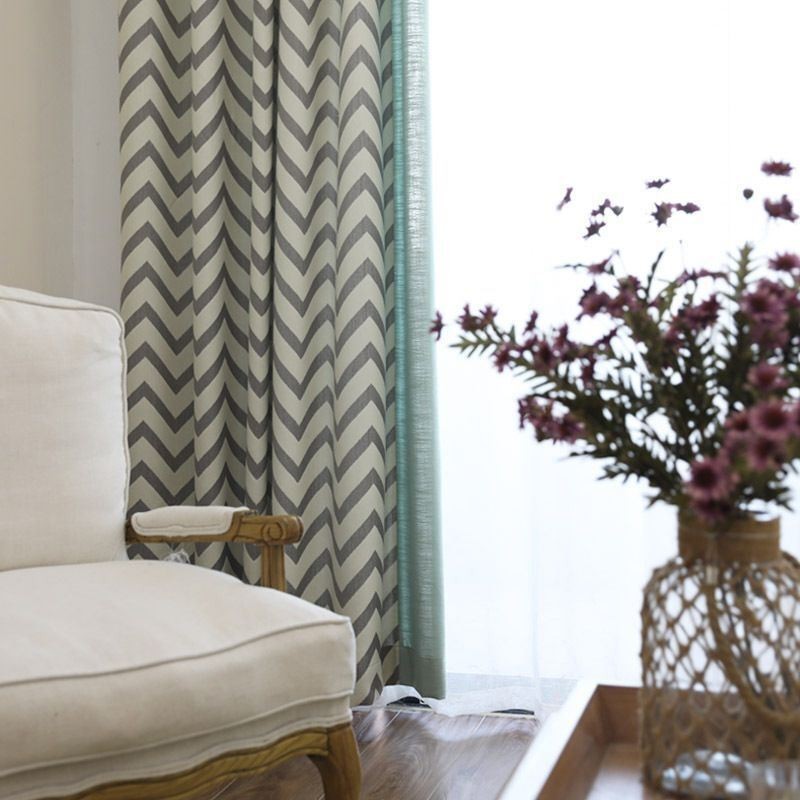 Tende Oscuranti Di Lusso In Jacquard A Righe Ondulate Per Il Soggiorno