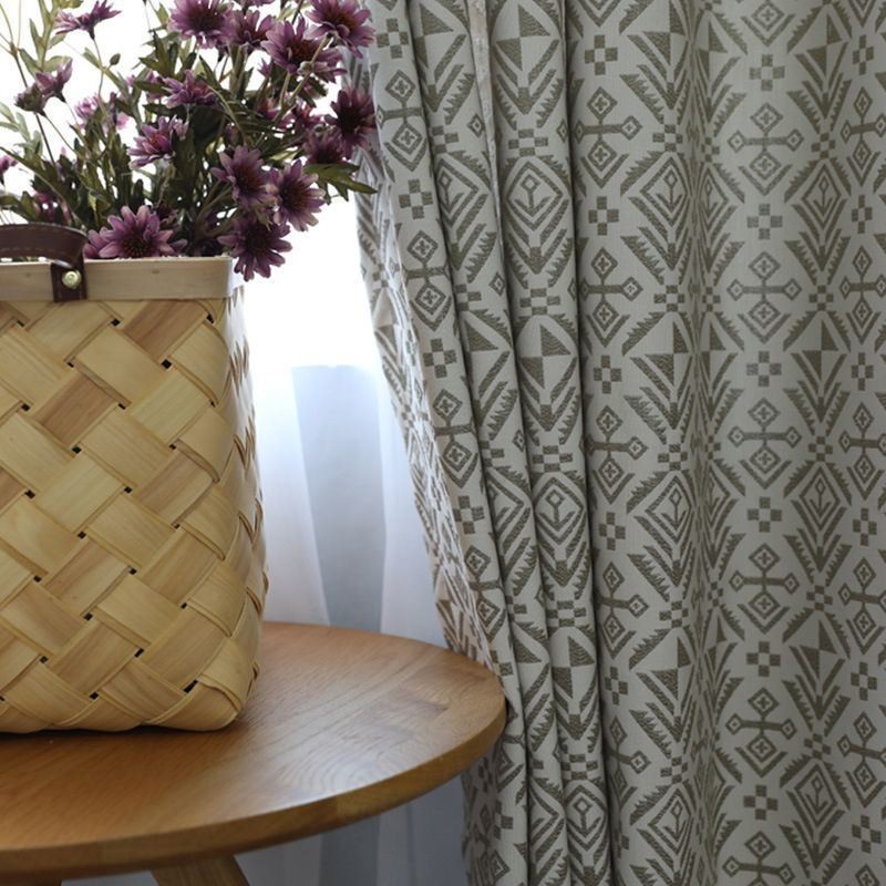 Tende Jacquard Di Lusso Con Motivo Geometrico Oscurante Per Soggiorno