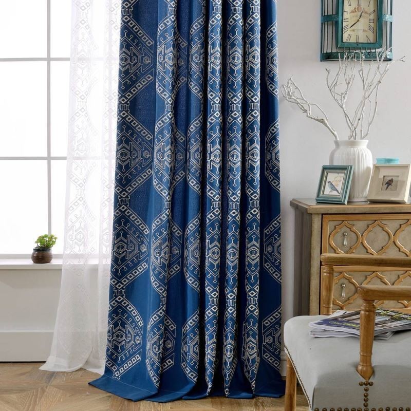 Tenda Oscurante Moderna Max Su Misura Con Ricamo Geometrico Per Camera Da Letto