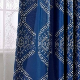 Tenda Oscurante Moderna Max Su Misura Con Ricamo Geometrico Per Camera Da Letto
