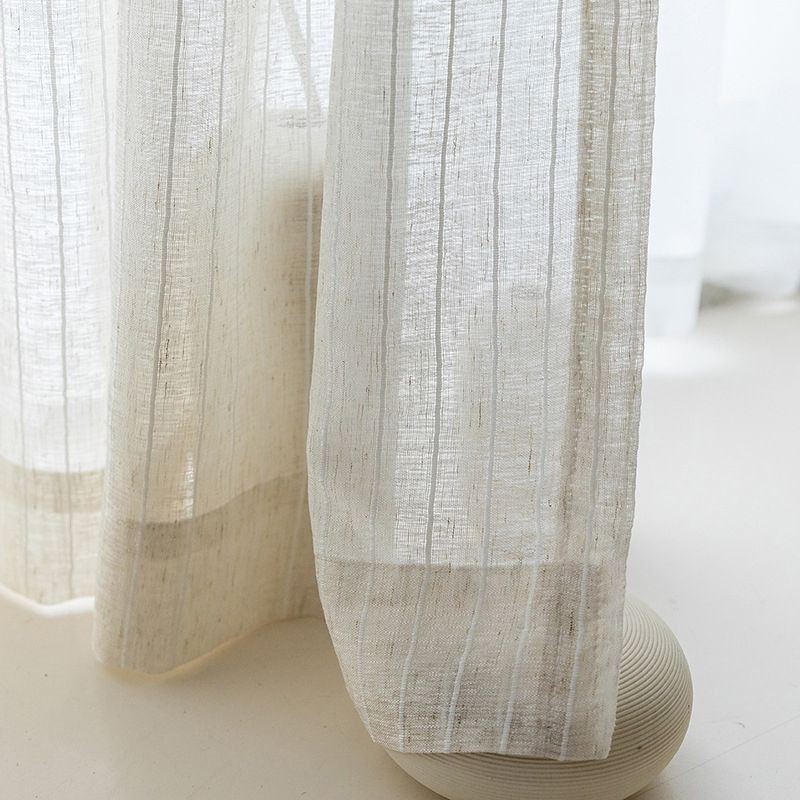 Tende Trasparenti In Jacquard A Righe, In Voile E Tulle Per Il Soggiorno