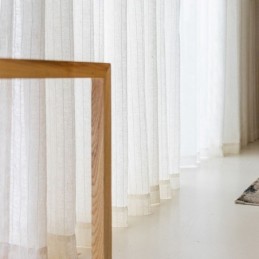 Tende Trasparenti In Jacquard A Righe, In Voile E Tulle Per Il Soggiorno