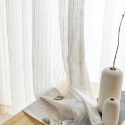 Tende Trasparenti In Jacquard A Righe, In Voile E Tulle Per Il Soggiorno