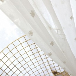 Tenda Trasparente Traspirante Su Misura, Tenda Bianca, Ricamo Coordinato, Soggiorno