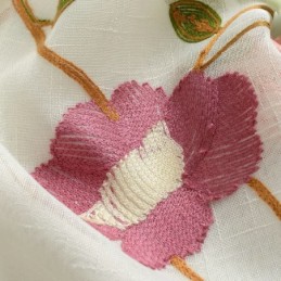 Tenda Moderna Minimalista In Voile Su Misura, Pannello Per Finestra In Lino, Con Ricamo A Foglia Rosa.