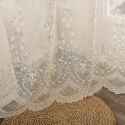 Tenda Decorativa Trasparente Su Misura, Tenda Con Pianta In Tulle Ricamato, Soggiorno, Camera Da Letto