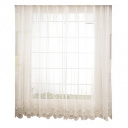 Tenda Decorativa Trasparente Su Misura, Tenda Con Pianta In Tulle Ricamato, Soggiorno, Camera Da Letto