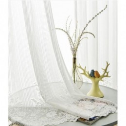 Tenda Trasparente In Pizzo Tinta Unita Su Misura, Pannello Per Tenda In Voile, Finestra A Bovindo, Camera Da Letto
