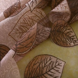 Tenda In Voile Minimalista Su Misura, Pannello Per Tenda, Motivo Foglie Rinfrescanti In Jacquard