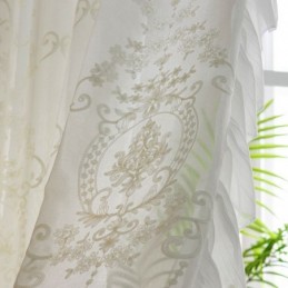 Tenda Trasparente Ricamata Europea Su Misura, Tende In Tulle Bianco Per Soggiorno E Camera Da Letto