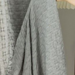 Tenda In Tulle A Quadri Nordici Su Misura, In Maglia Ordita, Trasparente Per Soggiorno