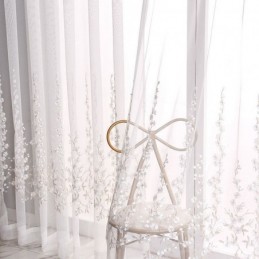 Tenda Decorativa Trasparente Su Misura, Tenda Con Pianta Ricamata, Tende In Tulle Per Soggiorno E Camera Da Letto