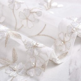Tenda Decorativa Trasparente Su Misura, Tenda Con Pianta Ricamata, Tende In Tulle Per Soggiorno E Camera Da Letto