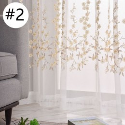 Tenda Decorativa Trasparente Su Misura, Tenda Con Pianta Ricamata, Tende In Tulle Per Soggiorno E Camera Da Letto