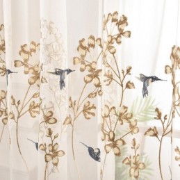 Tenda Decorativa Trasparente Su Misura, Tenda Con Pianta Ricamata, Tende In Tulle Per Soggiorno E Camera Da Letto