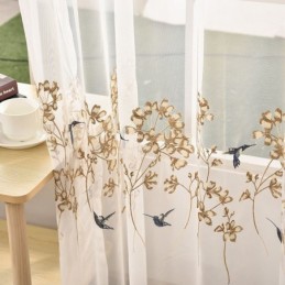 Tenda Decorativa Trasparente Su Misura, Tenda Con Pianta Ricamata, Tende In Tulle Per Soggiorno E Camera Da Letto