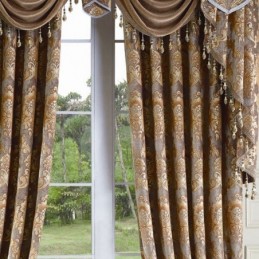 Tenda Da Finestra In Ciniglia Jacquard Di Lusso Su Misura, Design Elegante Per La Decorazione Della Camera Da Letto