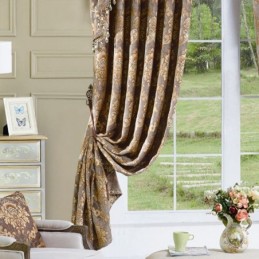 Tenda Da Finestra In Ciniglia Jacquard Di Lusso Su Misura, Design Elegante Per La Decorazione Della Camera Da Letto