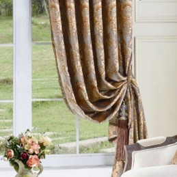 Tenda Da Finestra In Ciniglia Jacquard Di Lusso Su Misura, Design Elegante Per La Decorazione Della Camera Da Letto