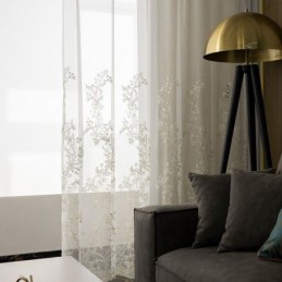 Tenda Decorativa Trasparente Su Misura, Tenda Con Pianta Ricamata, Tende In Tulle Per Soggiorno E Camera Da Letto