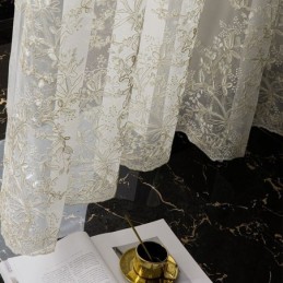 Tenda Decorativa Trasparente Su Misura, Tenda Con Pianta Ricamata, Tende In Tulle Per Soggiorno E Camera Da Letto
