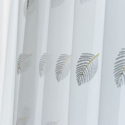 Tenda Trasparente Semplice Nordica Su Misura, Con Foglie Rurali, Tessuto Ricamato Bianco Per Camera Da Letto E Soggiorno