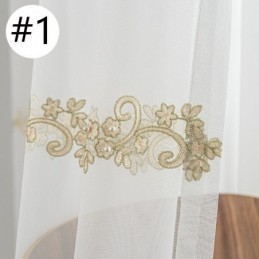Tenda Trasparente Moderna E Minimalista Su Misura, Con Motivo A Pianta, In Tulle Ricamato, Per Soggiorno, Camera Da Letto