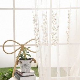 Tenda Decorativa Trasparente Su Misura, In Tulle Ricamato Per Soggiorno