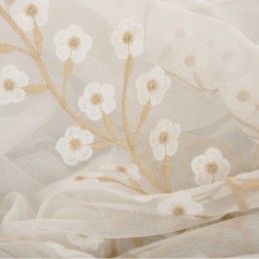Tenda Decorativa Trasparente Su Misura, In Tulle Ricamato Per Soggiorno