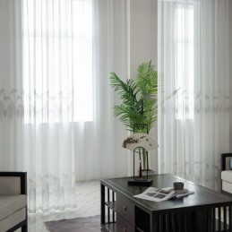 Tenda Decorativa Trasparente Su Misura, Tende In Tulle Ricamato Per Soggiorno E Camera Da Letto