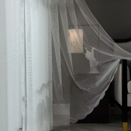 Tenda Decorativa Trasparente Su Misura, Tende In Tulle Ricamato Per Soggiorno E Camera Da Letto