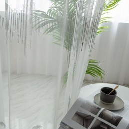 Tenda Decorativa Trasparente Su Misura, Tende In Tulle Ricamato Per Soggiorno E Camera Da Letto