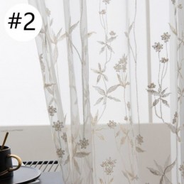 Moderna Tenda Decorativa Trasparente Su Misura, Tenda Con Pianta Ricamata In Tulle Per Camera Da Letto