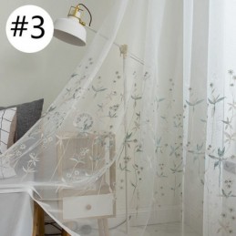 Moderna Tenda Decorativa Trasparente Su Misura, Tenda Con Pianta Ricamata In Tulle Per Camera Da Letto