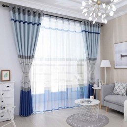 Tenda Oscurante Nordica Su Misura, Con Strisce Stampate Per Camera Da Letto