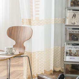 Tenda Trasparente Traspirante Su Misura, Tenda Decorativa Europea In Tulle E Voile Per Soggiorno