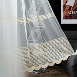 Tenda Trasparente Traspirante Su Misura, Tenda Decorativa Europea In Tulle E Voile Per Soggiorno