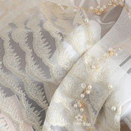 Tenda Trasparente Traspirante Su Misura, Tenda Decorativa Europea In Tulle E Voile Per Soggiorno