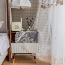 Tende In Tulle Con Fiori, Bianche, Trasparenti, Per Soggiorno