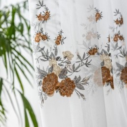 Tende In Tulle Con Fiori, Bianche, Trasparenti, Per Soggiorno
