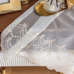 Tende In Tulle Con Fiori, Bianche, Trasparenti, Per Soggiorno