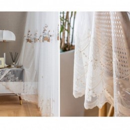 Tende In Tulle Con Fiori, Bianche, Trasparenti, Per Soggiorno