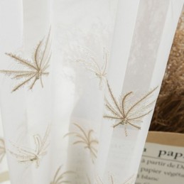 Tenda Decorativa Trasparente Su Misura, Con Ricamo Vegetale, Per Soggiorno, Camera Da Letto