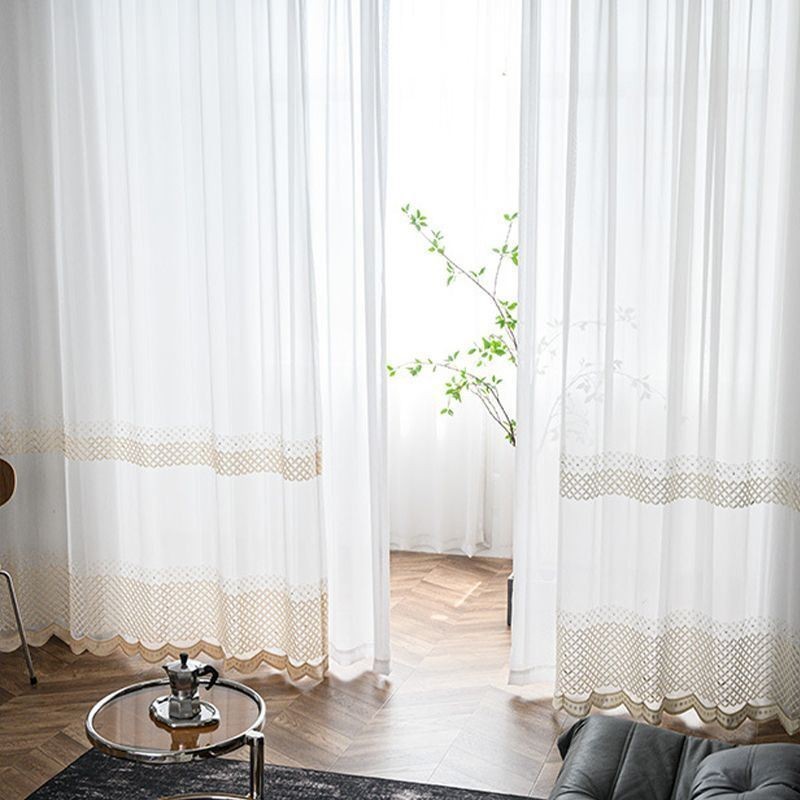 Tende In Voile Ricamate, Stile Nordico, Trasparenti, Per Soggiorno E Camera Da Letto