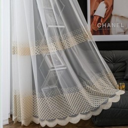 Tende In Voile Ricamate, Stile Nordico, Trasparenti, Per Soggiorno E Camera Da Letto