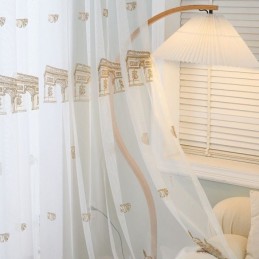 Tende In Tulle Trasparente Ricamate, Tenda A Torre In Voile, Tenda Su Misura Per Soggiorno