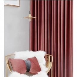 Tenda Oscurante Minimalista In Flanella Rossa Su Misura, In Tessuto Tinta Unita, Per Soggiorno E Camera Da Letto
