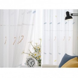 Tenda Decorativa Trasparente Su Misura, Tende In Tulle Ricamato Color Caramella Per Camera Da Letto